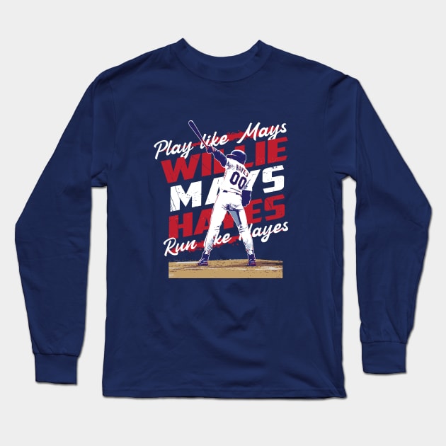 Willie Mays Hayes tee Long Sleeve T-Shirt by goderslim